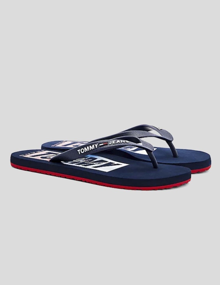 Chanclas TOMMY JEANS print beach sa twinlight navy
